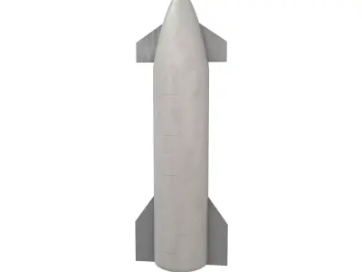 Cartoon Spacex Starship v1 001 Low-poly 3D model