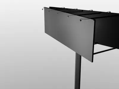 Billboard on pole Low-poly 3D model