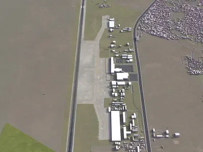 Kinshasa Airport Low-poly 3D model