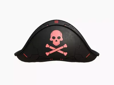 SciFi Pirate Hat A08 - Futuristic Character Design Low-poly 3D model
