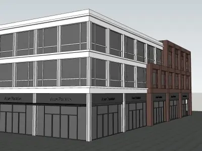 MOdern generic retail  building 3d model 3D model