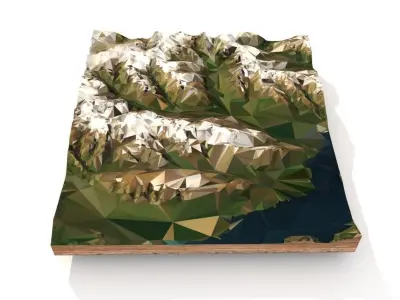 Mountain landscape Low-poly 3D model