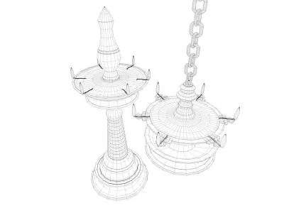 Lamp temple Low-poly 3D model
