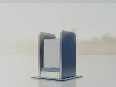 Street Light 8 Bollard 200mm Futuristic Blue Version 1 Low-poly 3D model