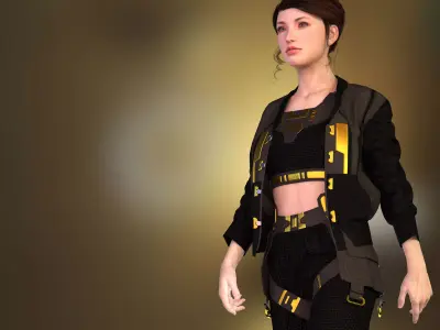 Sci-Fi Sweater Outwear - 44 Marvelous Designer and Clo3D 3D model