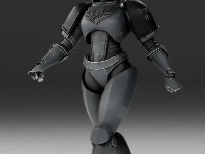 Scifi Armoured Marine Character Rigged  3D model