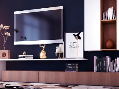 Modern Wooden TV-unit for a Beautiful Living-room  3D model
