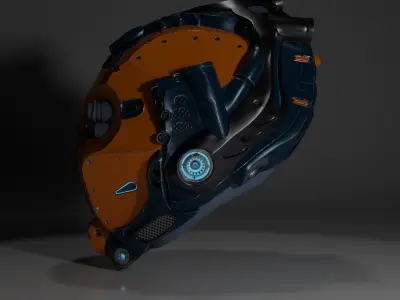 Sci-fi helmet Low-poly 3D model