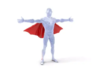 Superhero Character Model Pack with Cape and Mask Low-poly 3D model