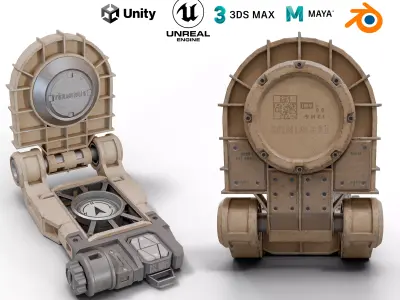Sci-fi compass Terminus Low-poly 3D model