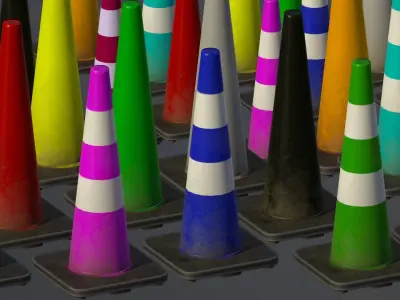 Road Cone Low-poly 3D model order
