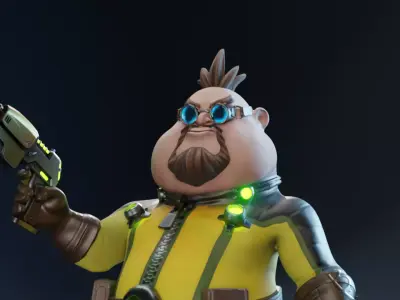 Game Character Evil Crazy Doc Low-poly 3D model