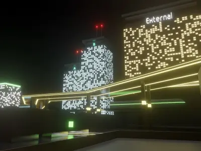 low poly cyberpunk 2 extended Low-poly 3D model