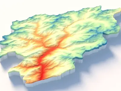 Andorra Terrain country 3D model
