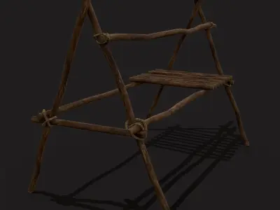 Rustic Native American Chippewa Kitchen Low-poly 3D model