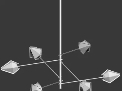 Harlow Spoke Chandelier 3D model