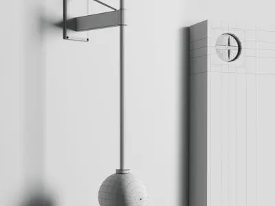 Bastion Wall Lamp Low-poly 3D model