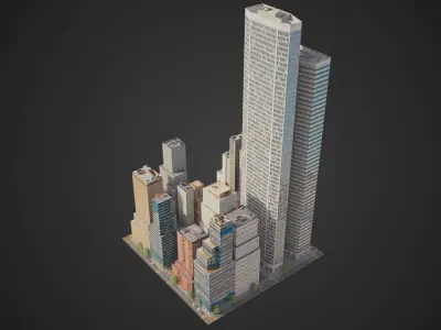 City District H5-C5 MAYA Low-poly 3D model