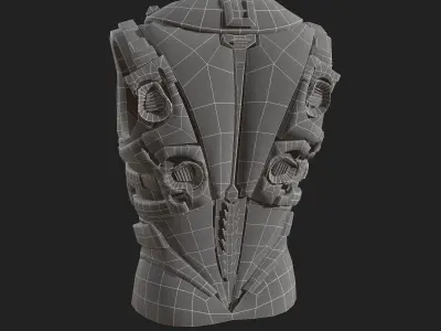 Scifi vest Low-poly 3D model