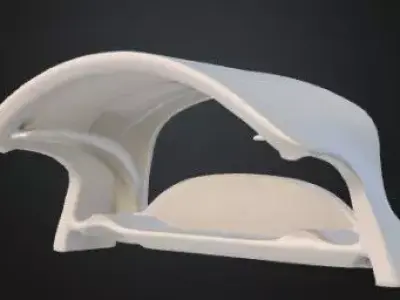 Modern Organic Bus Stop - Minimalist Street Shelter Low-poly 3D model