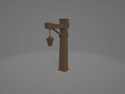 Stylized lamp post 3D model
