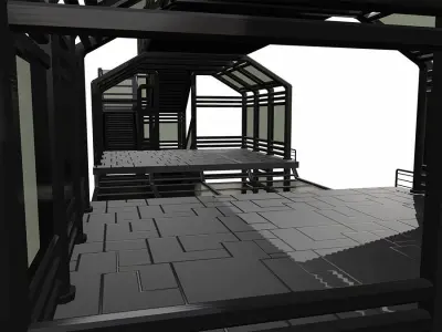 Sci-Fi Modular Tram Kit Low-poly 3D model