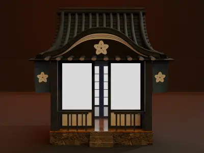 Japanese House Lowpoly Isometric Low-poly 3D model
