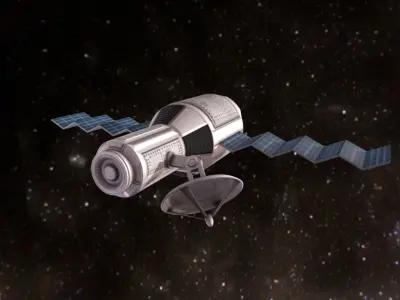 Game-Ready Satellite Module with Animations Low-poly 3D model