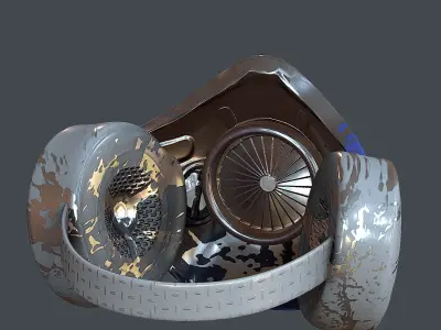 Gas mask helmet 3d model scifi Low-poly Low-poly 3D model Low-poly 3D model