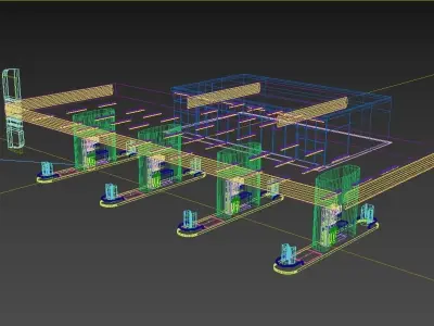 Gas station 3D model