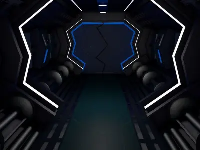 Sci Fi Corridor  3D model 24