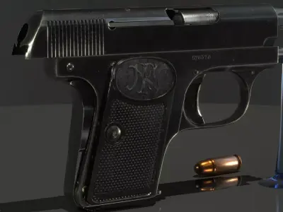 Browning M 1906 pistol Low-poly 3D model Low-poly 3D model