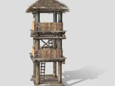 1700s  Tower  Low-poly 3D model