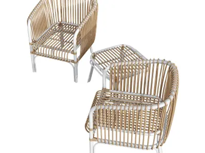 Rattan outdoor set  3D model