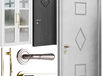 Set Classic Door 08 3D model
