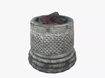 Medieval Torch V24 Low-poly 3D model