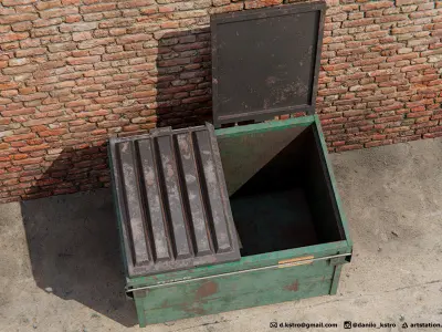 Garbage Container - 3d Model - Textures 4k 3D model
