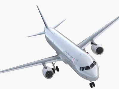  Air France Airbus A321 with Cabin and Cockpit Rigged for Cinema 4D 