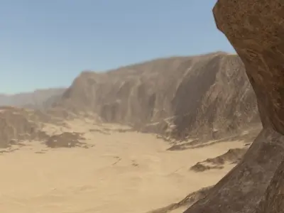 PBR Desert Landscape Low-poly 3D model