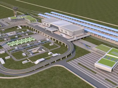High Speed Railway Station 3D model