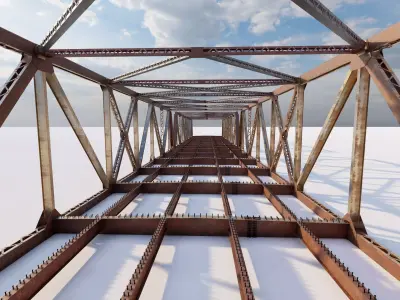 Structural engineering of Metal bridge structure 3D model 2
