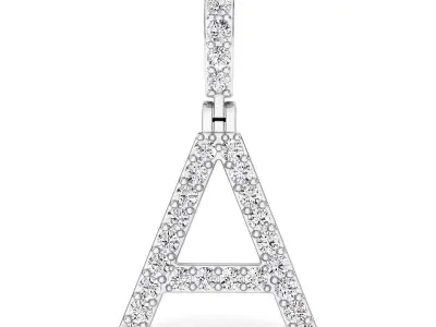 Alphabet A-letter single row pendant 3D print model