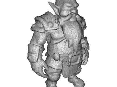 Dwarven Vanguard - Full-Body Single-Piece Figurine 3D print model