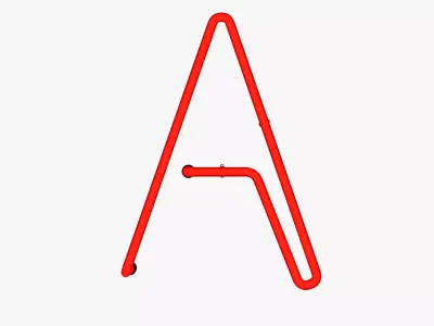 Neon Red Alphabet A 3D model