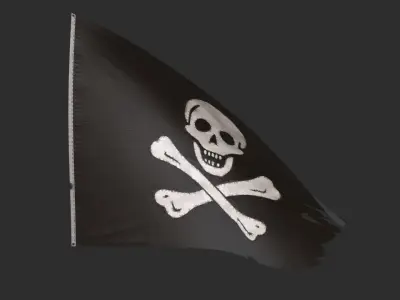 Pirate Flag - Edward England Low-poly 3D model