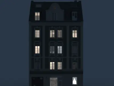 Residential City Building - Row - 05 - Detailed Dormer 3D model