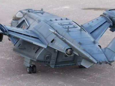 Phoenix Tiltrotor Tactical Transport STOVL Aircraft Concept 3D model