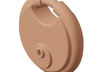 Plastic Round Padlock Toy 3D model