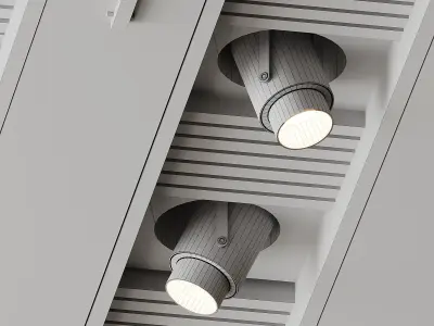 Wooden ceiling design with lighting 3D model