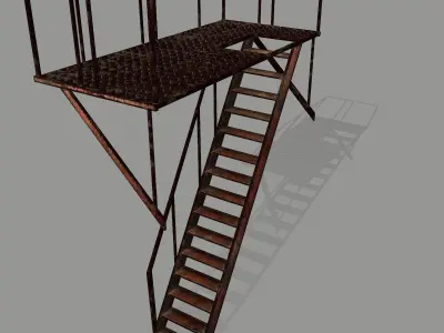 Fire Escape Low-poly 3D model